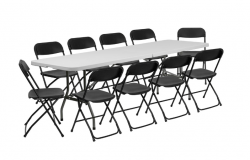8ft table & 10 chair pack (black)